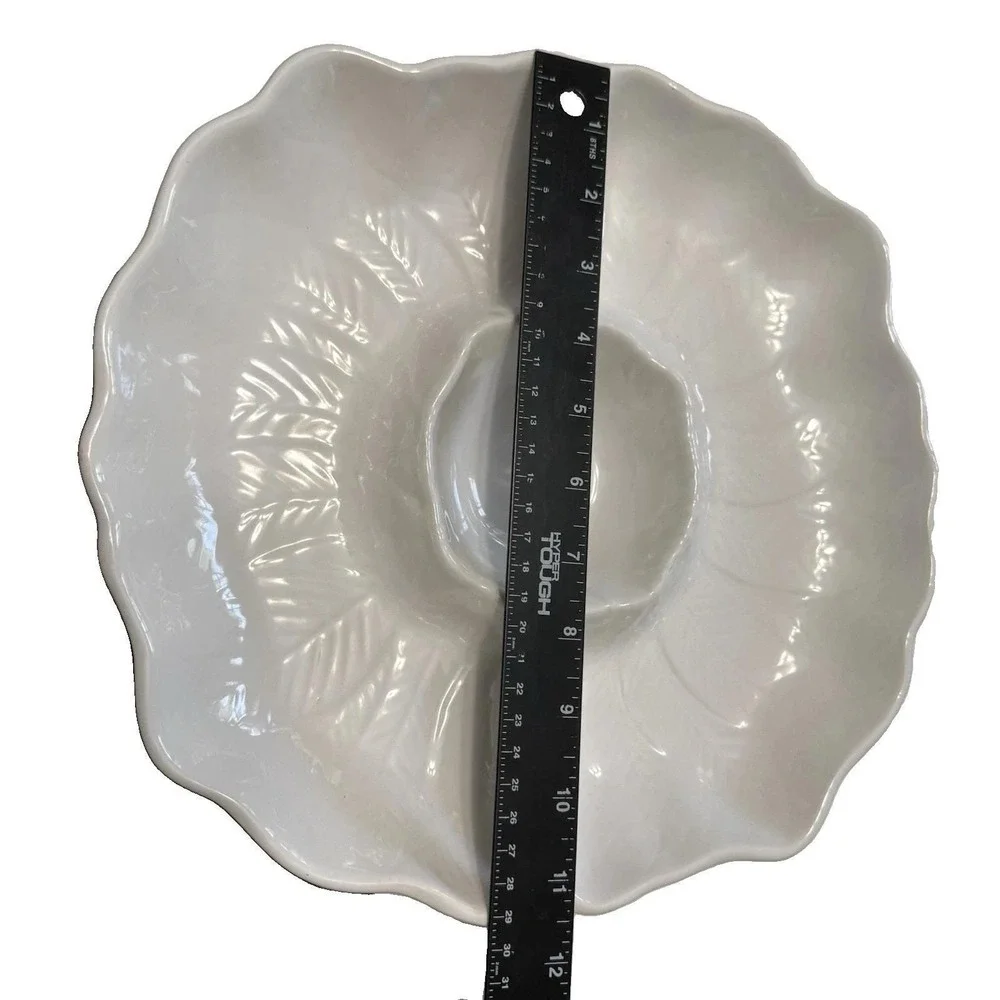 Vintage Japan Stoneware Chip Dip Platter 12